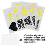 18pcs Black Gold Glitter Dessert Cupcake Pick for Straight Outta 1936 Cheer to 90 Years Old Theme Decor Supplies Happy 90th Birthday Party Decoration