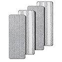 Oshang Flat Mop Head Refill, 13" X 4.9" Flat Mop Pads, Microfiber Mop Pads Flat Mop Replacement Heads (4-Pack) (White and Grey)