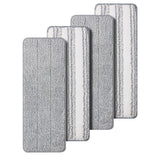 Oshang Flat Mop Head Refill, 13" X 4.9" Flat Mop Pads, Microfiber Mop Pads Flat Mop Replacement Heads (4-Pack) (White and Grey)