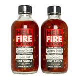 Hell Fire Detroit Cherry Bomb Hot Sauce (Medium), Crafted with Fresh, Fire-Roasted Cherry Bomb Chile Peppers, All-Natural, Vegan, Gluten-Free, Low