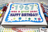 RETRO CANDY YUM ~ 1967 59th Birthday Gift Box Assortment of Nostalgic Candy from Childhood for 59 Year Old Man or Woman Born 1967