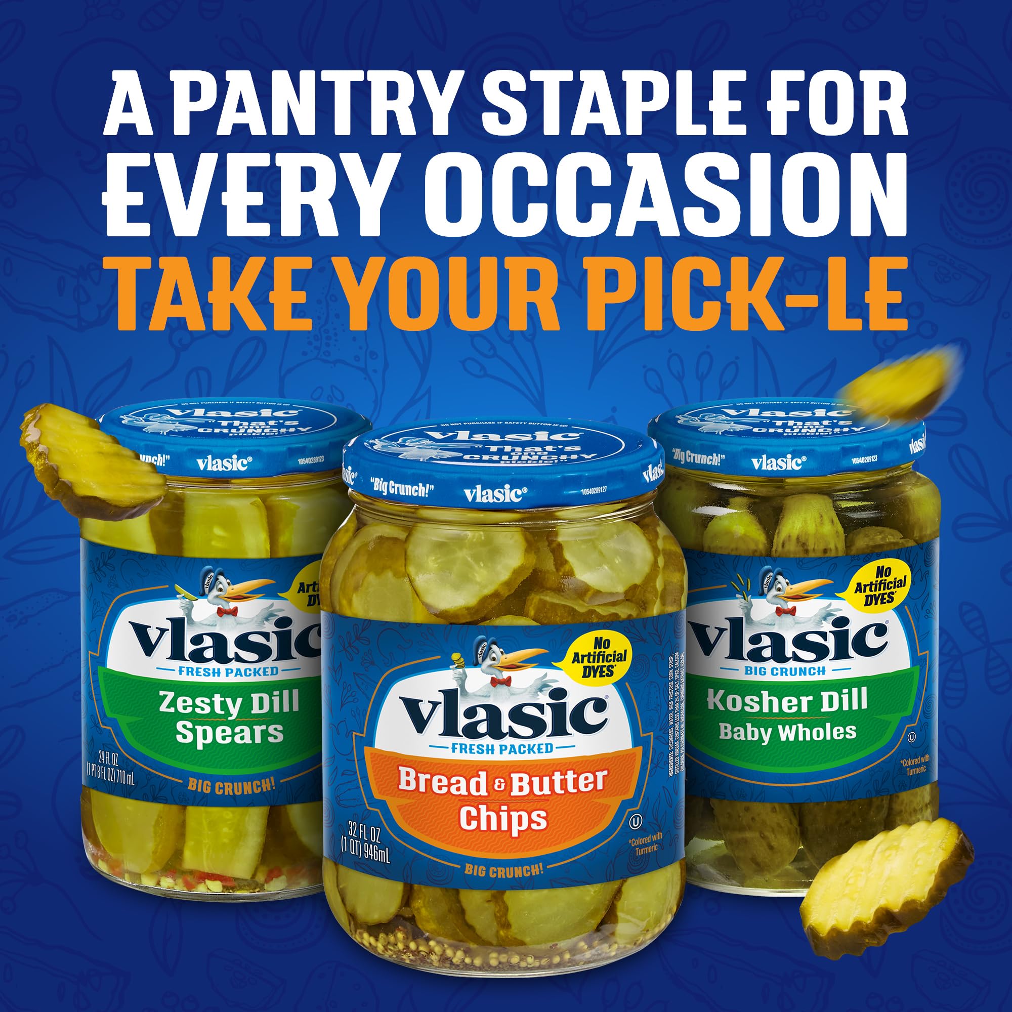 Vlasic Bread and Butter Pickle Chips, Keto Friendly, 16 FL OZ Jar
