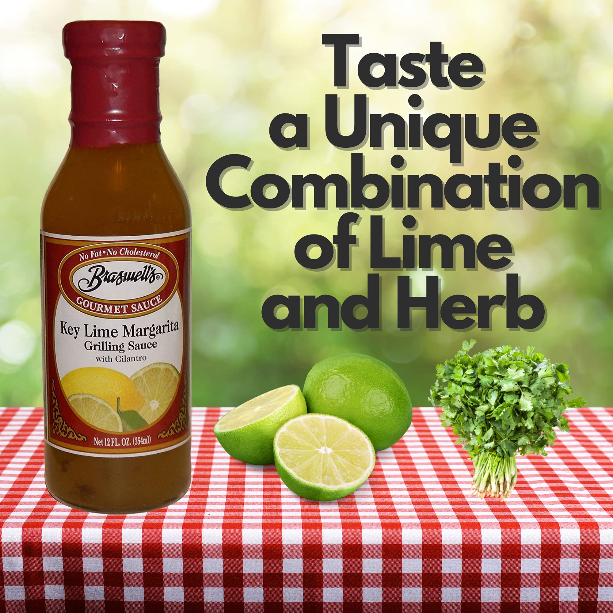 Braswells Key Lime Margarita Grilling Sauce with Cilantro, 12 Fluid Ounce