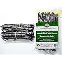 50 Aromatic Tahitian Vanilla Beans for Making Vanilla Extract, Grade B Vanilla Beans, 5-5.5 inches, Perfect Homemade For Baking and Cooking (50 Beans)