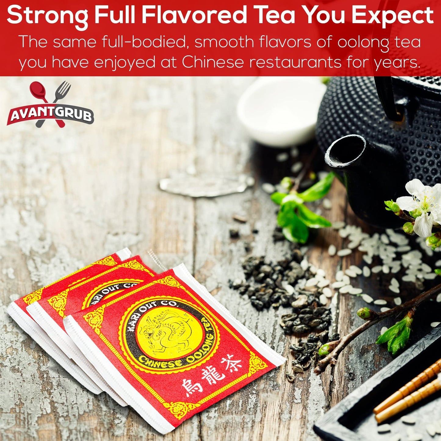 Authentic Restaurant-Grade Oolong Tea Bags, Premium Chinese Tea Sachets for Hot or Iced Caffeinated Drinks, Semi-Fermented Drink for Detox, Health
