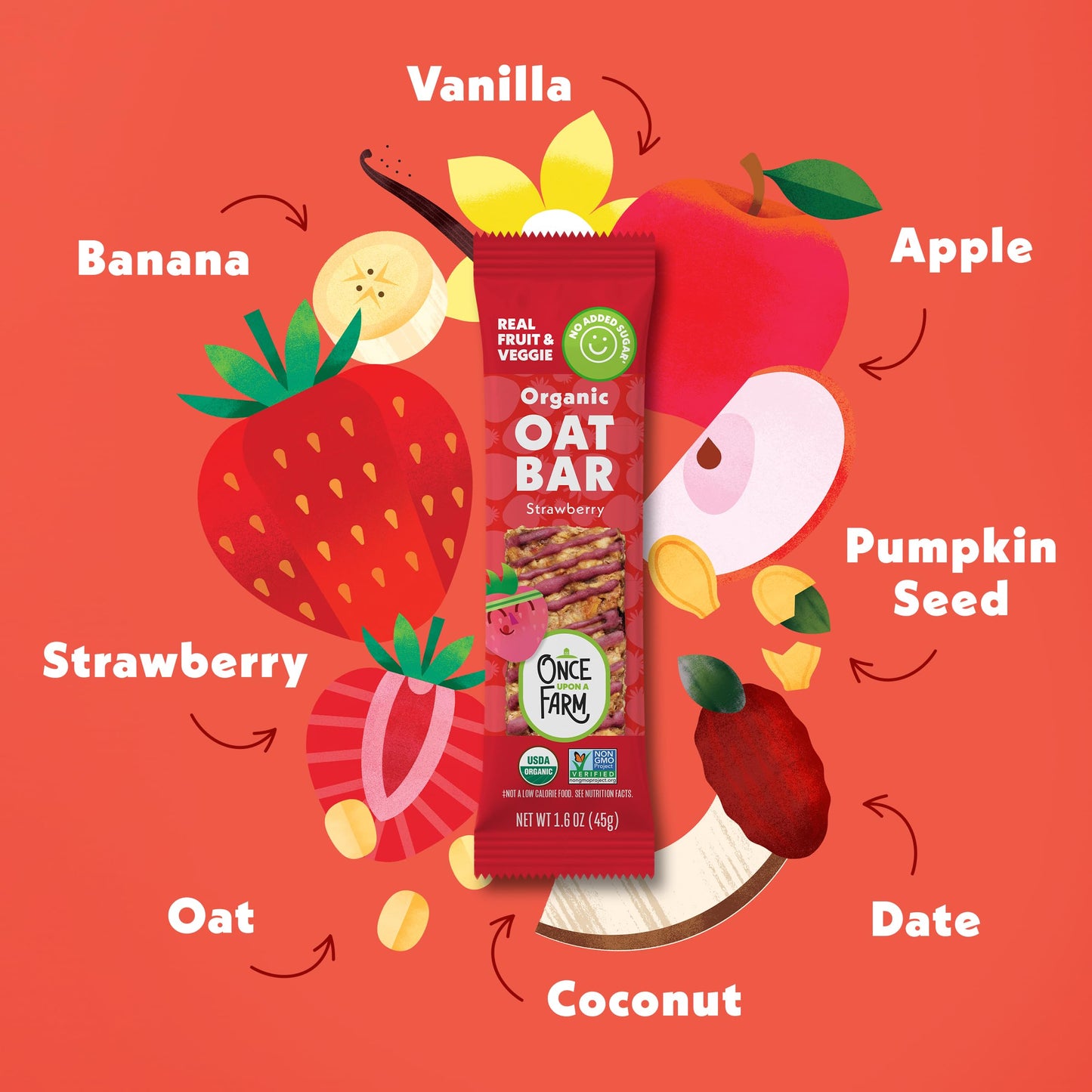 Once Upon a Farm Organic Strawberry Refrigerated Oat Kids' Bar,1.6oz