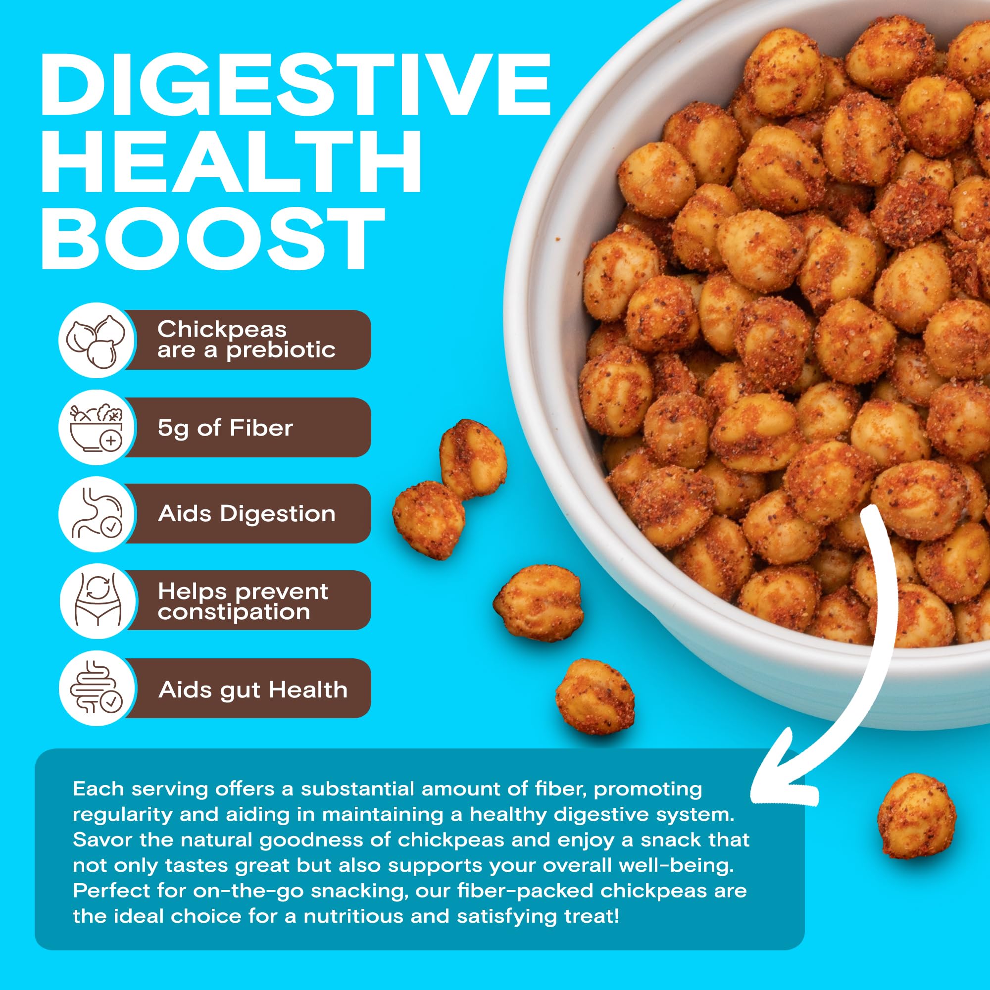 BIENA Chickpea Snacks - Crunchy Roasted Chickpeas - High Fiber Vegan Protein Snacks for Adults and Kids - 4-Pack, 5 Ounce - Habanero
