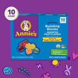 Annie's Organic Building Blocks Fruit Flavored Snacks, Assorted Fruit Flavors, Gluten Free, 10 Pouches, 7 oz