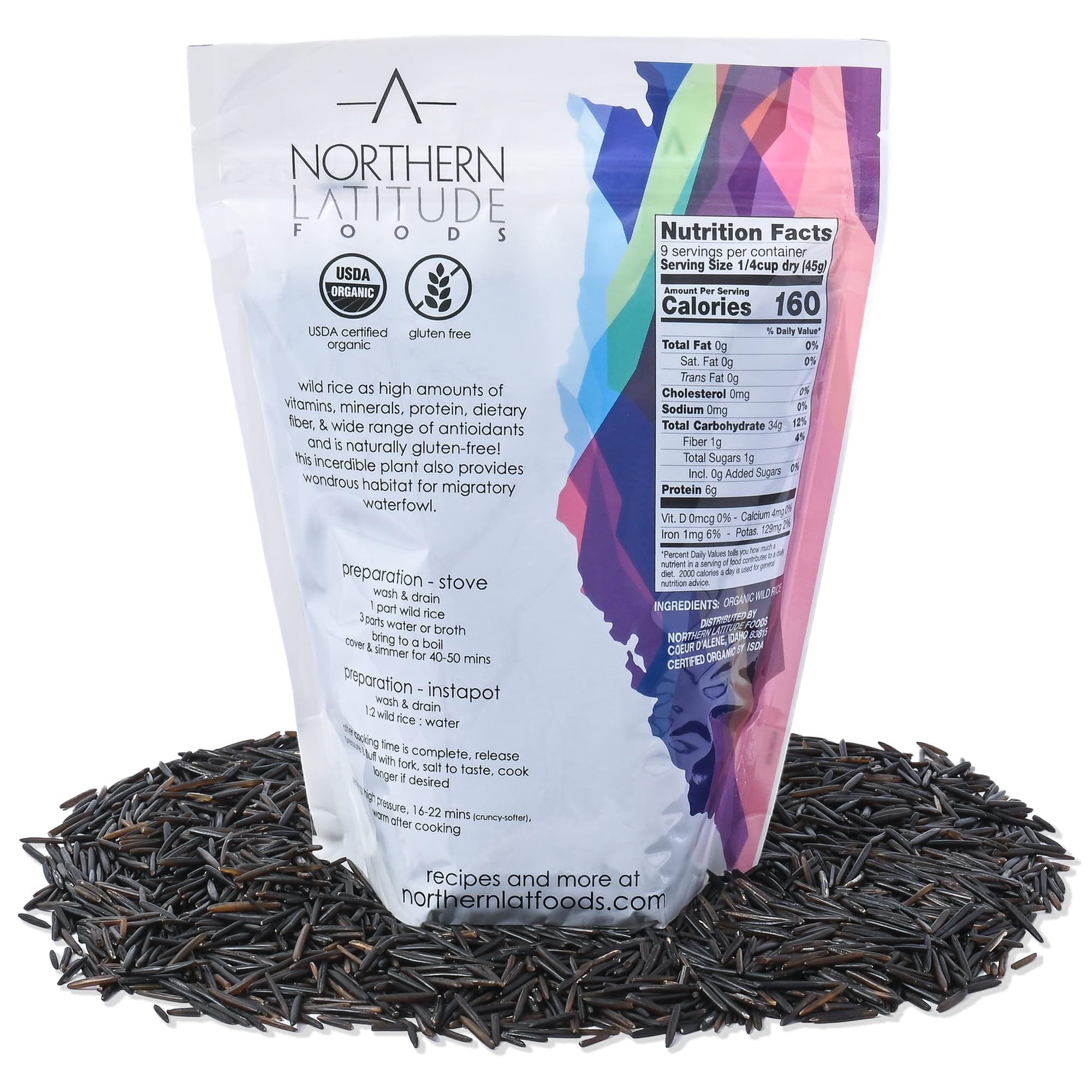 Organic Wild Rice - 15oz | NON-GMO | Lake Harvested | Sustainable | Naturally Gluten Free