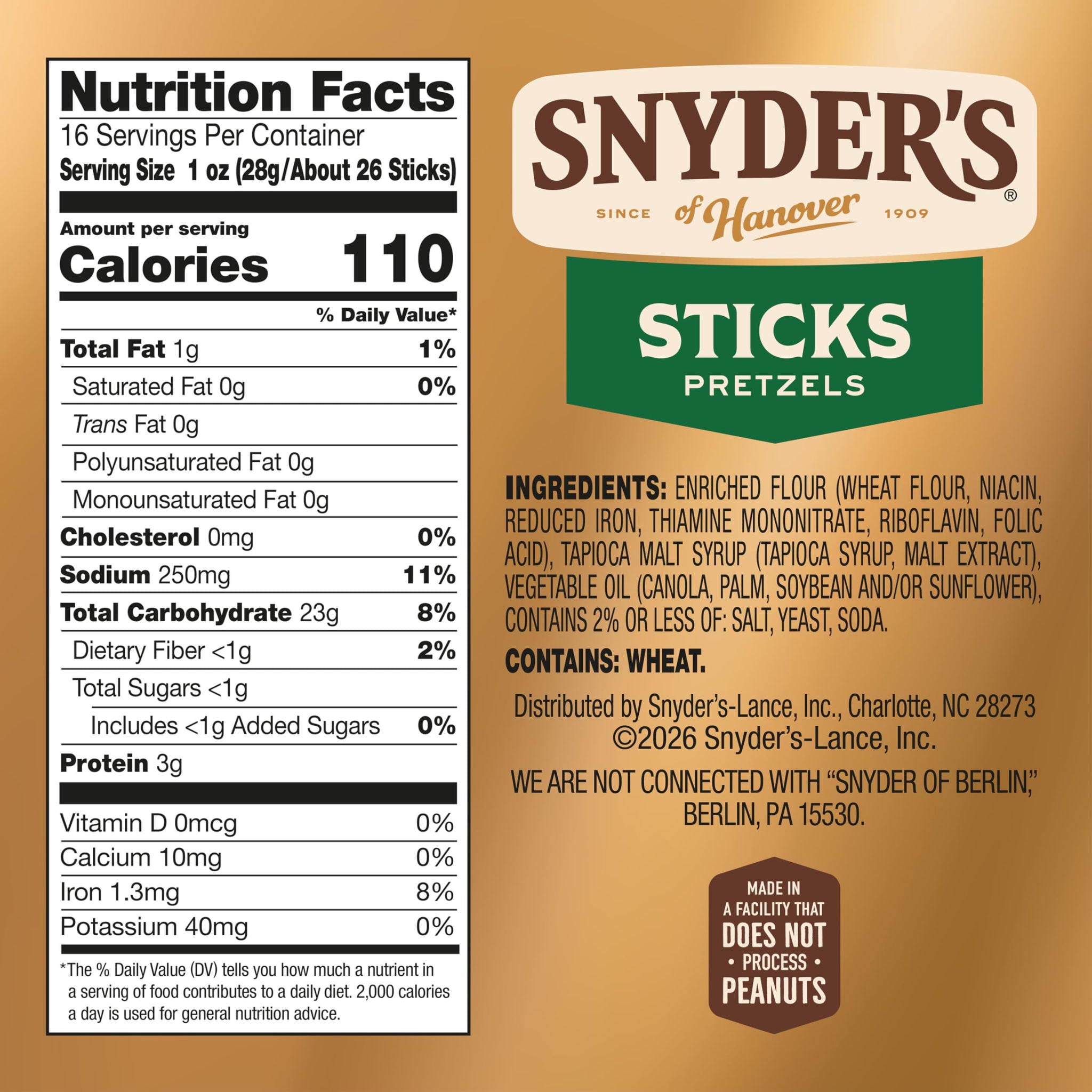 Snyder's of Hanover Sticks Pretzels, 16 Oz