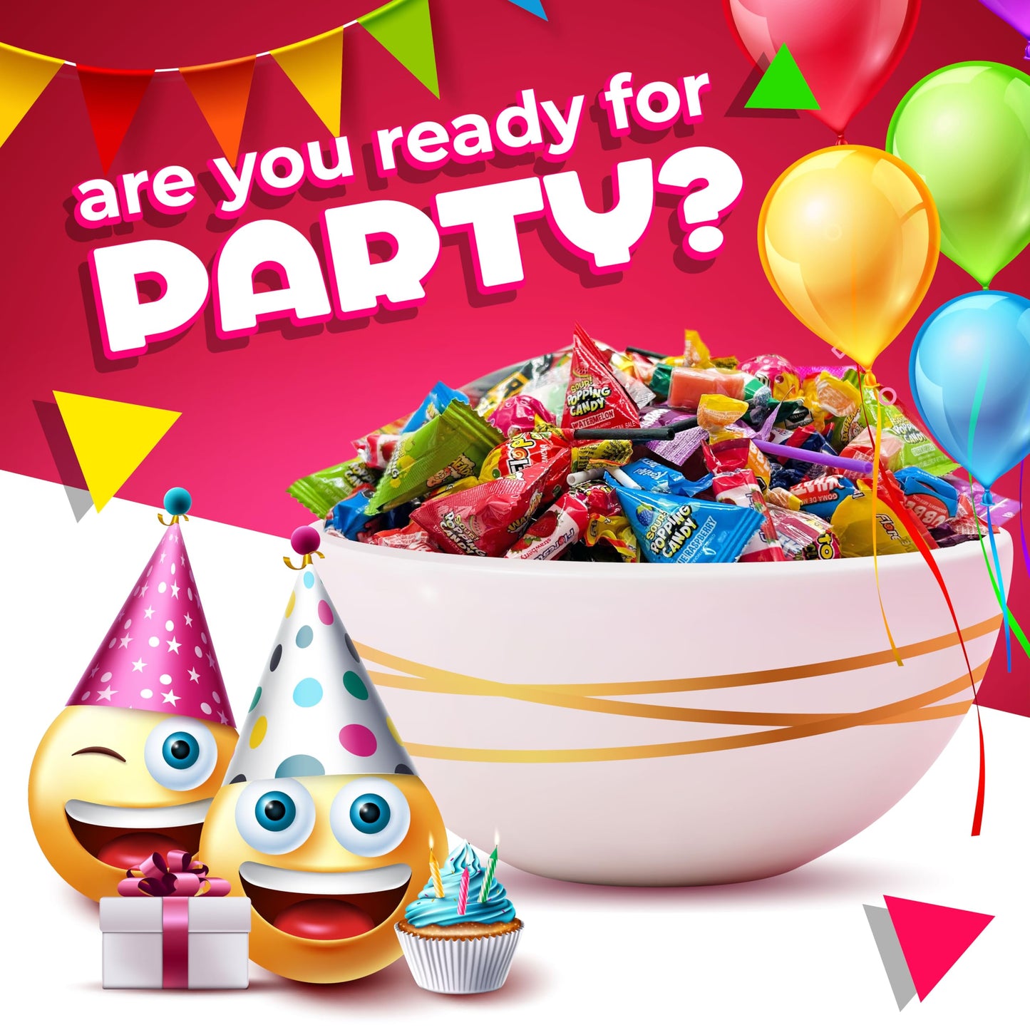 Candy Variety Pack | 3 Lb Bag | Party Mix Individually Wrapped | Assorted Sweets for Party Favors, Candy Buffets, Goodie Bags | Lollipops, Taffies
