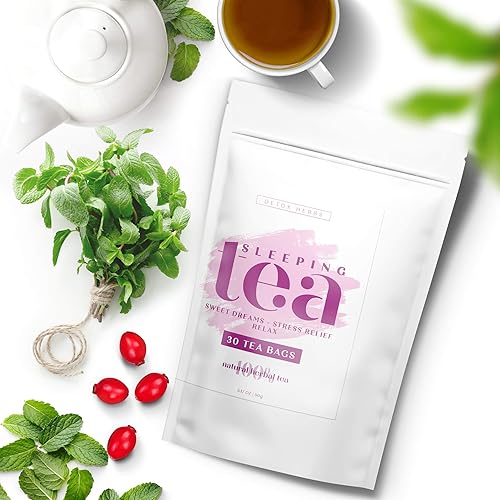 SLEEPING TEA - 30 Tea Bags, Tea for Sweet Dreams, Stress Relief and Relax, Calm Your Nerves & Enjoy Healthy Deep Sleep, 100% Natural Tea for Adults