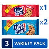 CHIPS AHOY! Original Chocolate Chip Cookies & Chewy Cookies Variety Pack, Family Size, 3 Packs