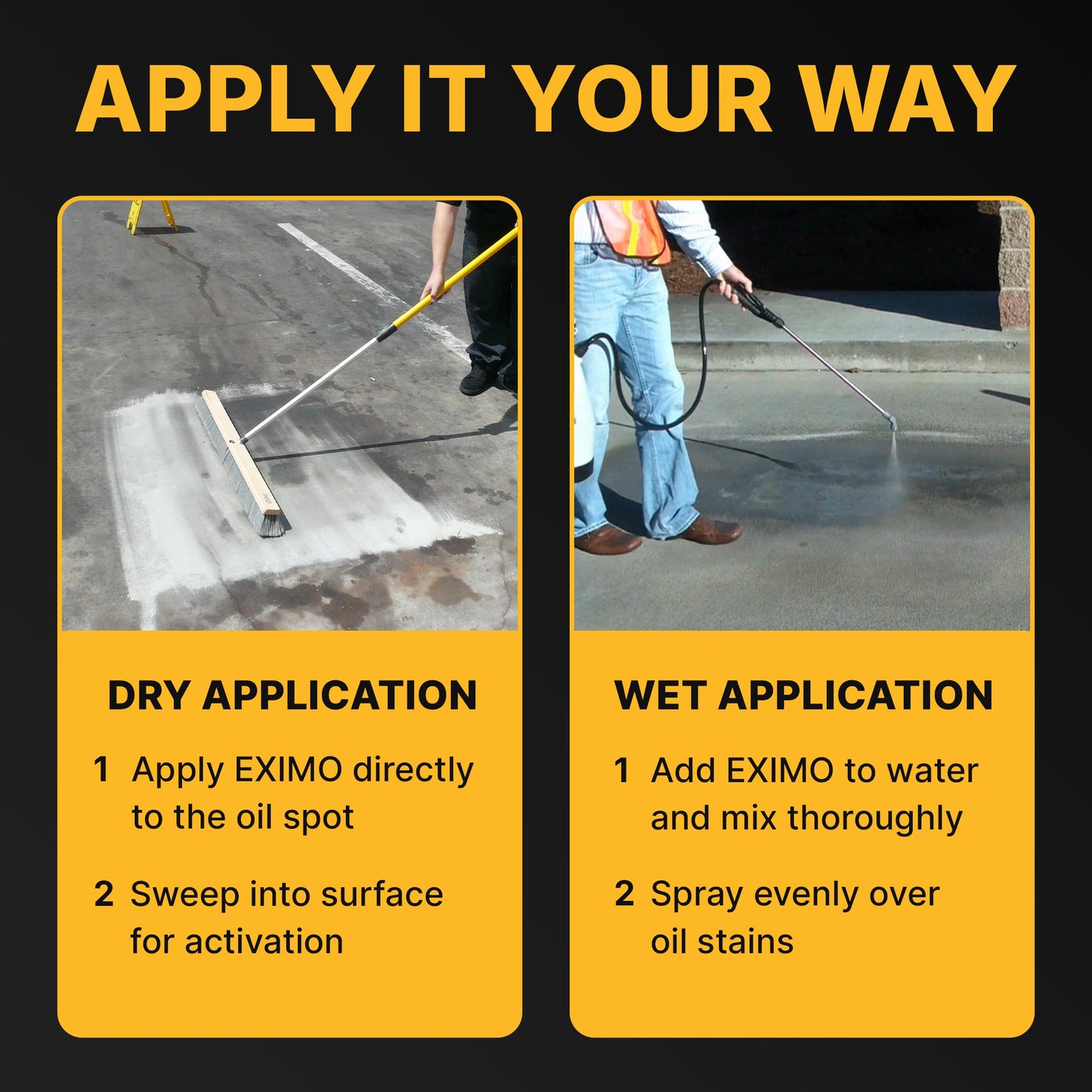 CAF Outdoor Cleaning EXIMO Waterless Concrete Cleaner, Oil Stain Remover for Driveway, Garage Floor, Basement & Walkway Surfaces, Natural Concrete