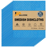 MoLKENE Swedish Dishcloths - 10 Pack Reusable Kitchen Dishcloths - Ultra Absorbent Dish Towels for Washing Dishes - Cellulose Sponge Cloth Cleaning