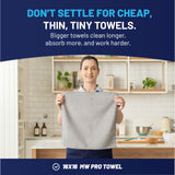 MW Pro Microfiber Cleaning Cloth | Gray | 12 Pack | 16” x 16” | All Purpose Microfiber Towels - Clean, Dust, Polish, Scrub, Absorbent