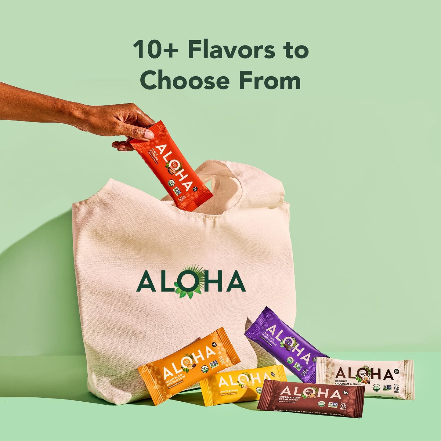 ALOHA Organic Plant Based Protein Bars - Chocolate Coconut Almond, Vegan, Low Sugar, Gluten-Free, Low Carb, Non-GMO, No Stevia, No Erythritol - 12
