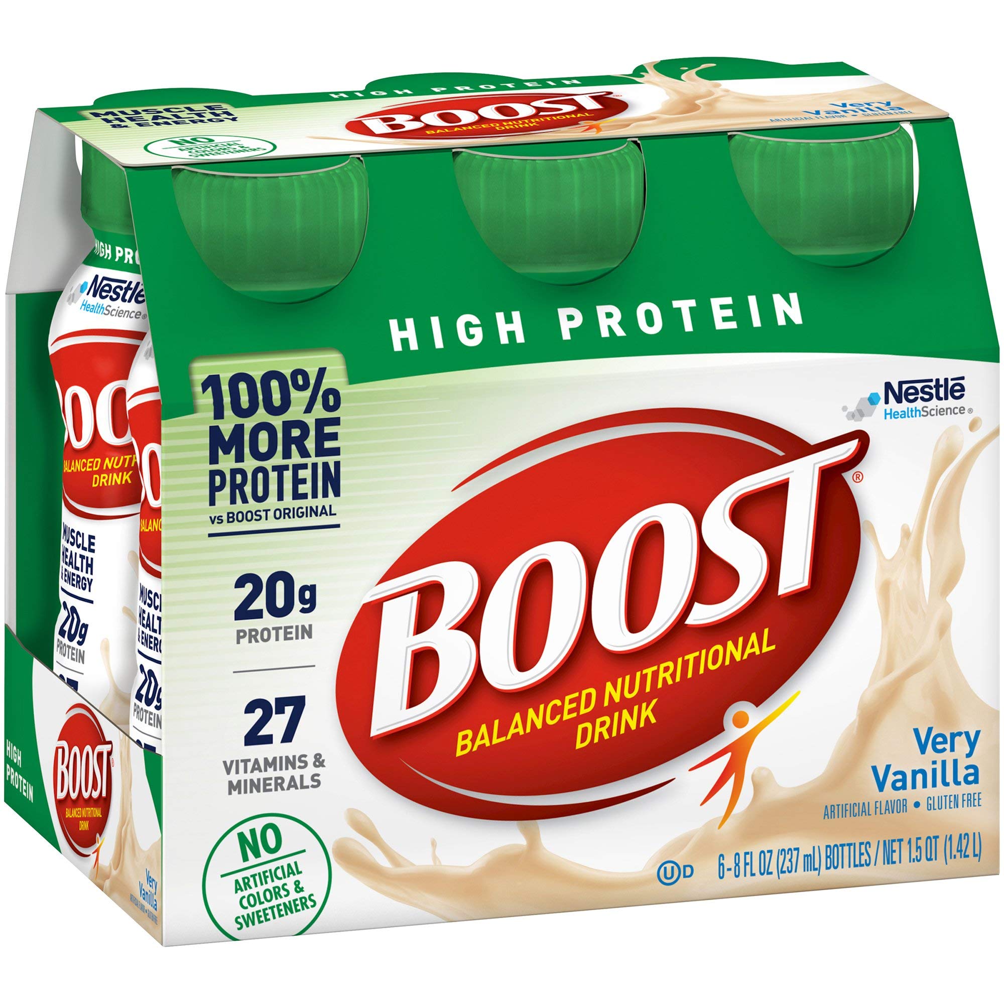 BOOST High Protein Balanced Nutritional Drink, Very Vanilla, 8 Ounce Bottle (Pack of 24)
