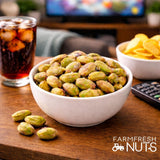 California Pistachio Kernels with Pink Himalayan Salt (2 Lbs) Shelled - Oven Roasted to Perfection in Small Batches - Farm Fresh Nuts Brand