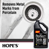 HOPE'S Perfect Sink Cleaner and Polish, Restorative, Water-Repellant, Removes Stains, Ideal for Brushed Stainless Steel, Cast Iron, Porcelain, Corian
