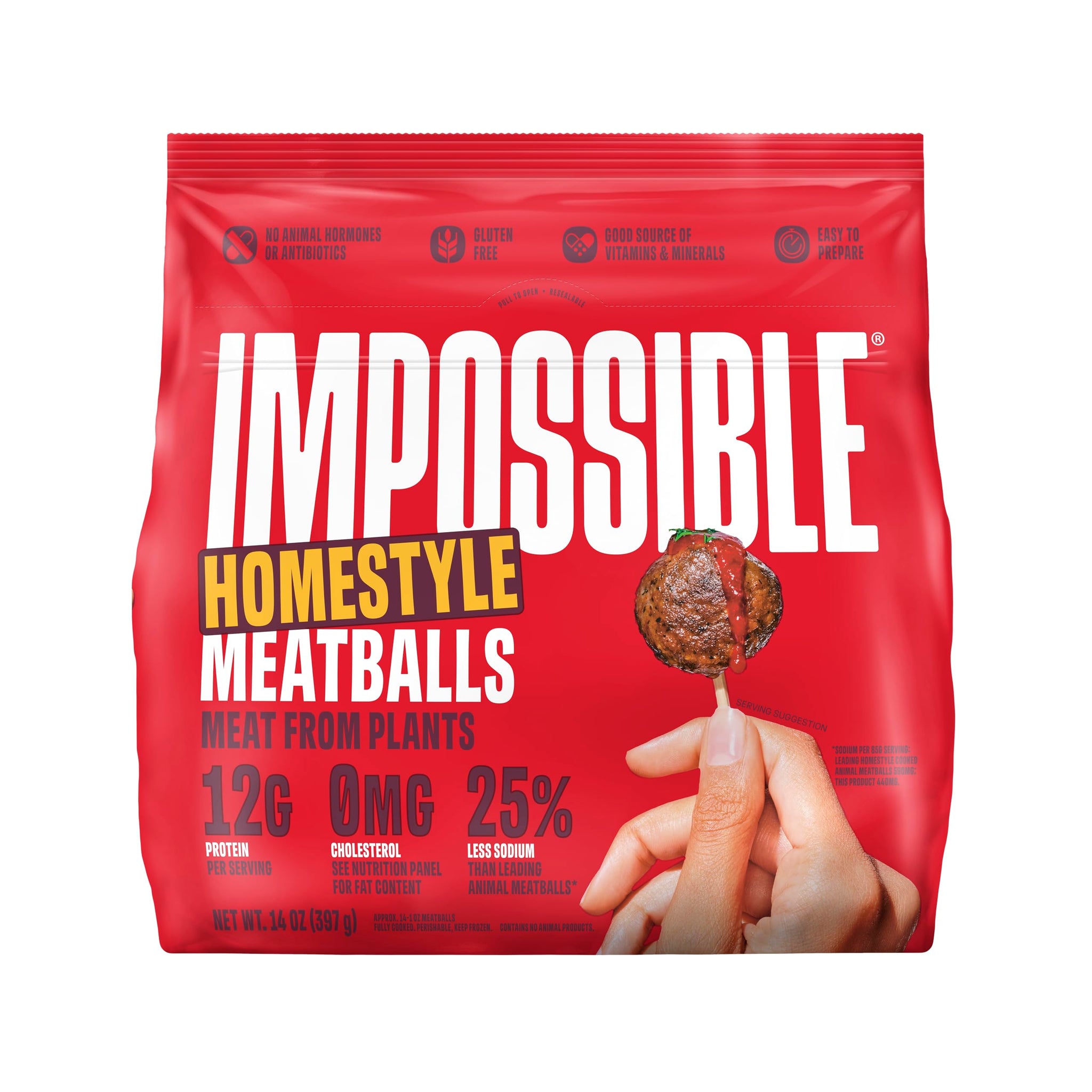 Impossible Homestyle Plant Based Meatballs, Fully Cooked, 14 Ounce