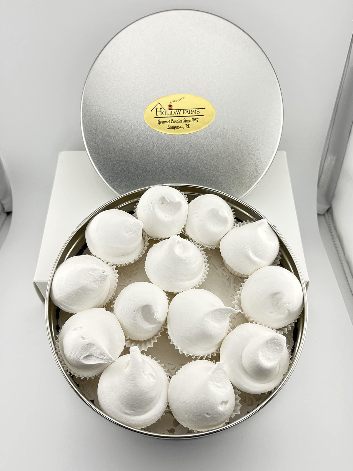Small Divinity Gift Tin (Without Pecans) 10-12 Pieces, Old Fashioned Divinity, Just Like Home Made