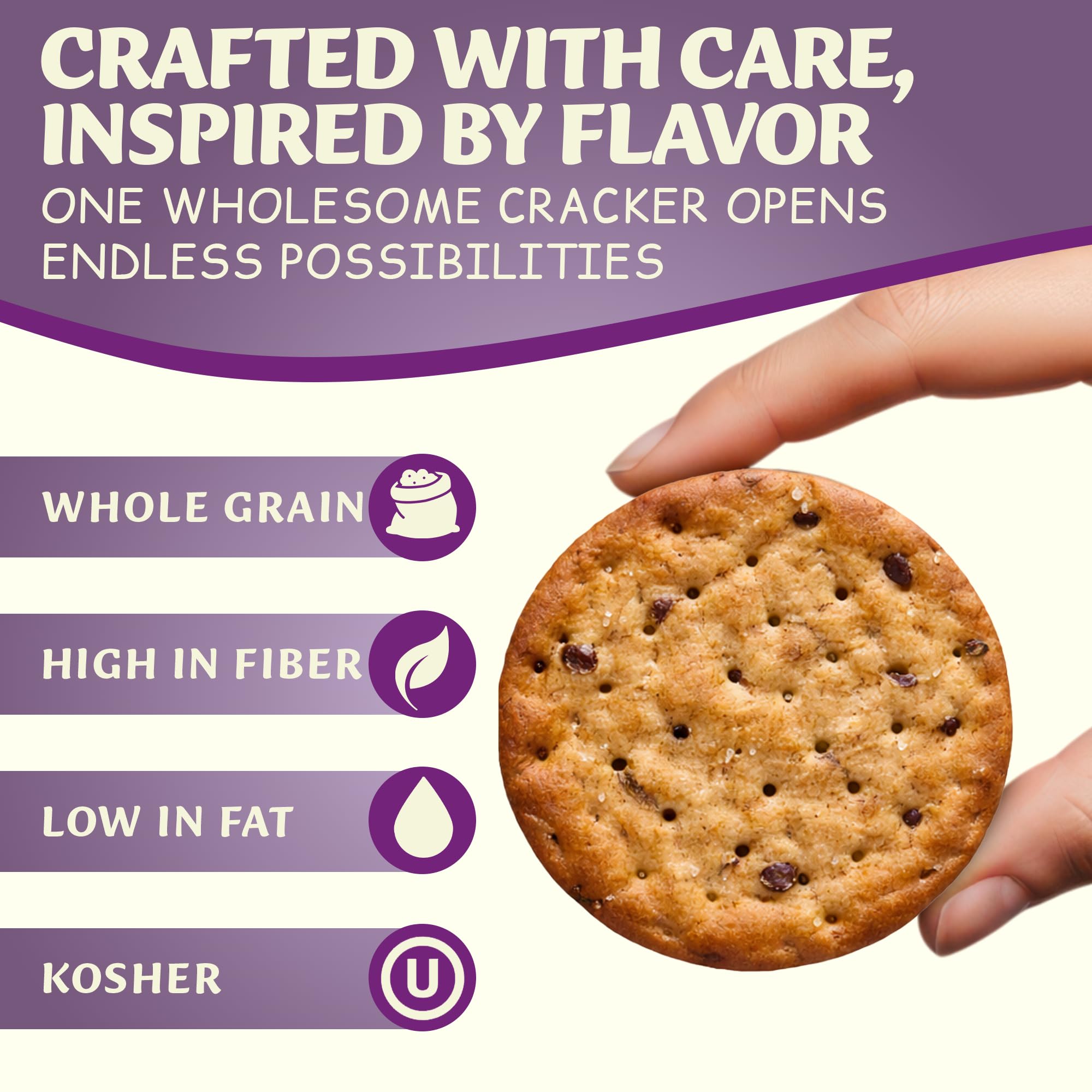 Nestle Fitness Thins Kalamata Olive Crackers (2-Pack) - Whole Grain, Kosher Certified, 100 Calories Per Serving - Perfect for Pairing with Dips