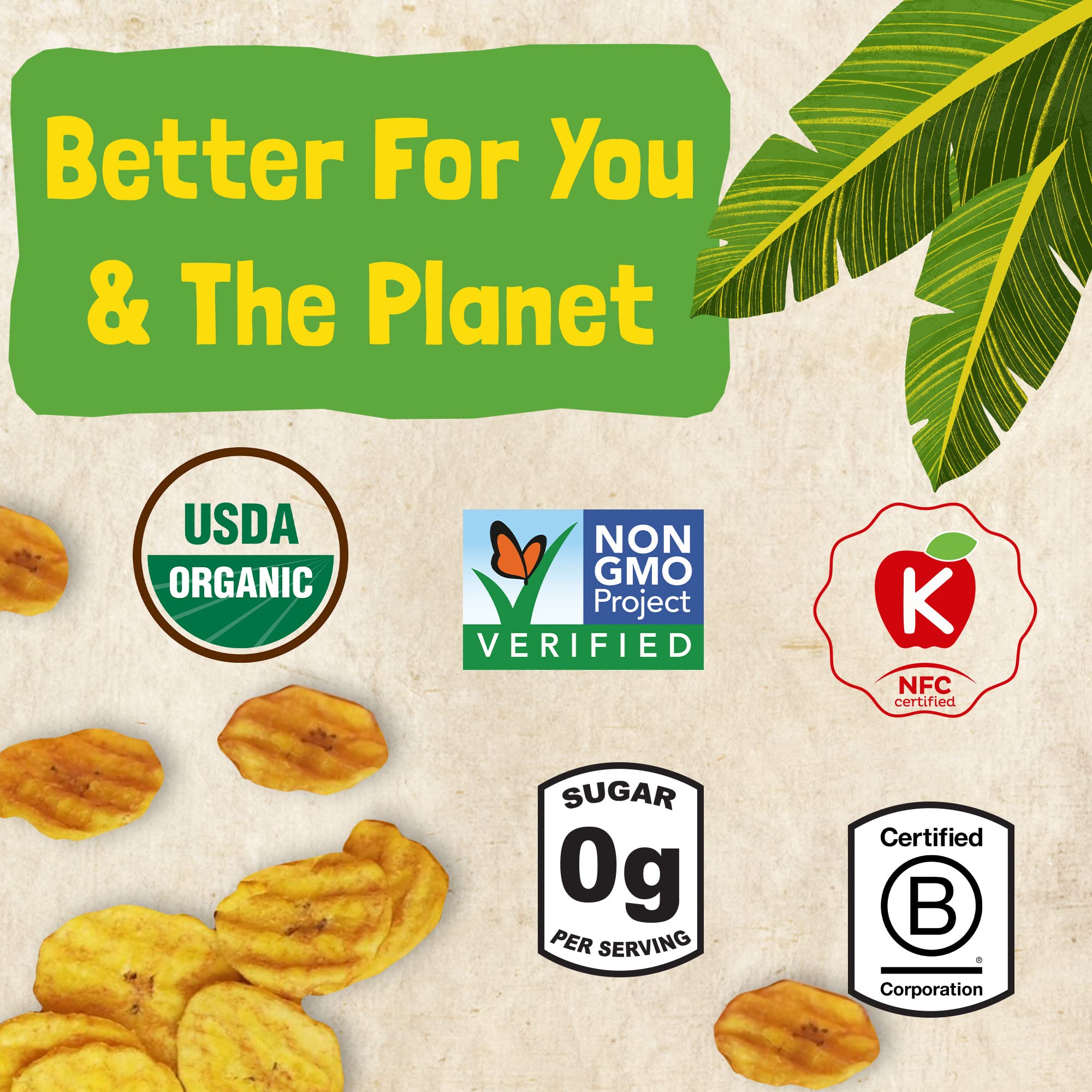 Barnana - Organic Plantain Chips, Himalayan Pink Salt, Healthy Snack Made With 100% Coconut Oil, Non-GMO, Potato Chip Alternative, Zero Sugar, Paleo