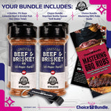 Pit Boss Lonestar Brisket - Texas Style Premium BBQ Barbecue Mixed Seasoning Spice & Rub 4 pk Choice Bundle (24 oz) + Guide & Bottle Opener (6 Items)!