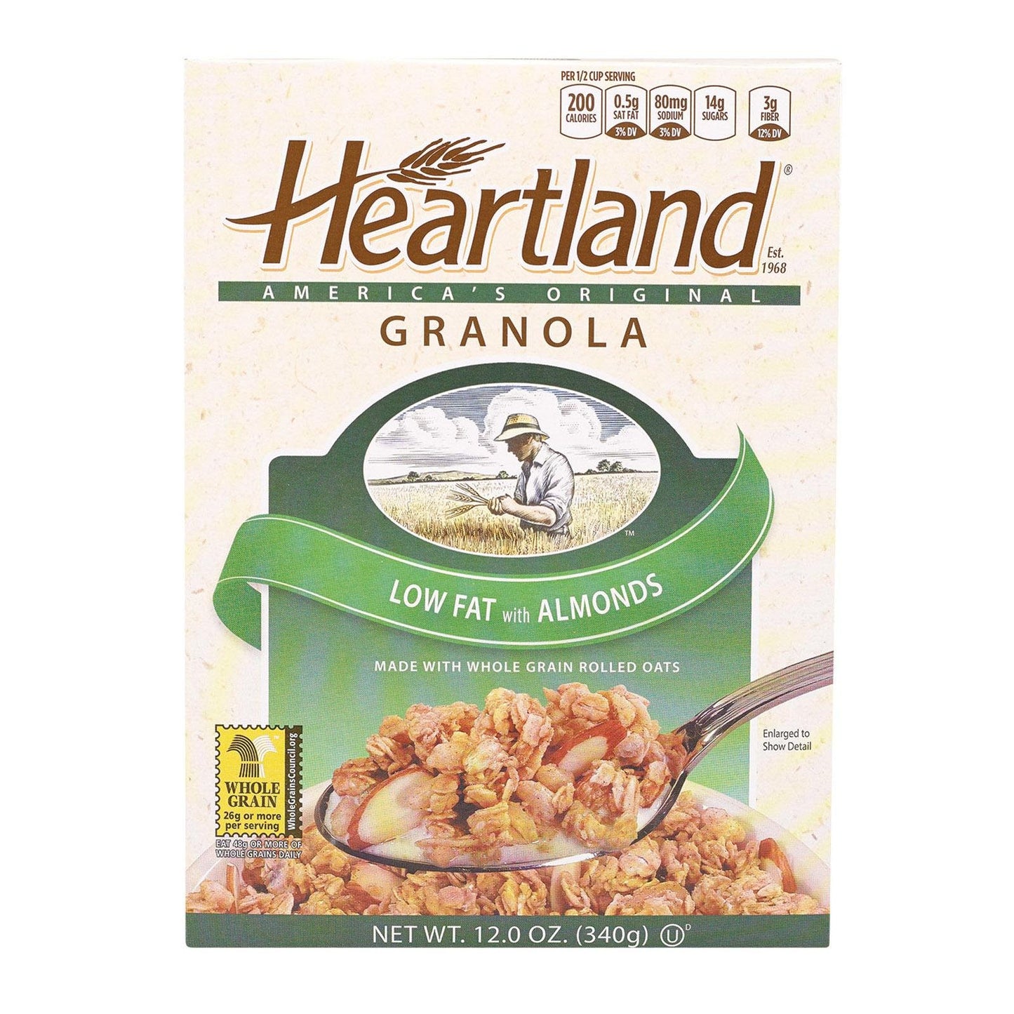 Heartland Brands, Low-Fat Granola Cereal (No Raisins), 14 Ounce