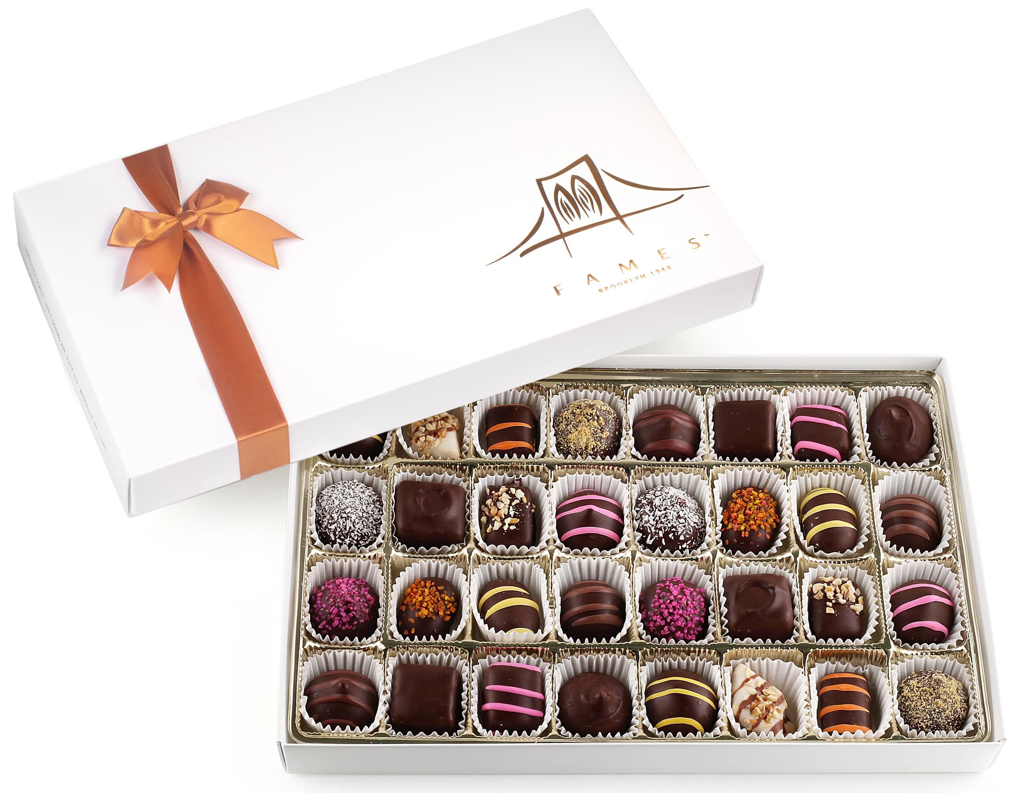 Premium Holiday Gourmet Chocolates Gift Box - Handmade Chocolate Truffles Candy in a Luxury Gift Box Basket - Set of Dairy Free Kosher Artisanal