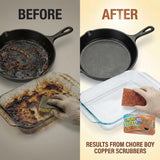 Chore Boy Heavy Duty Copper Scrubber for Pots and Pans 2 pk - Dish Scrub Pad & Cast Iron Cleaner - Scouring Pads - Steel Wool Alternative - 6 Pack
