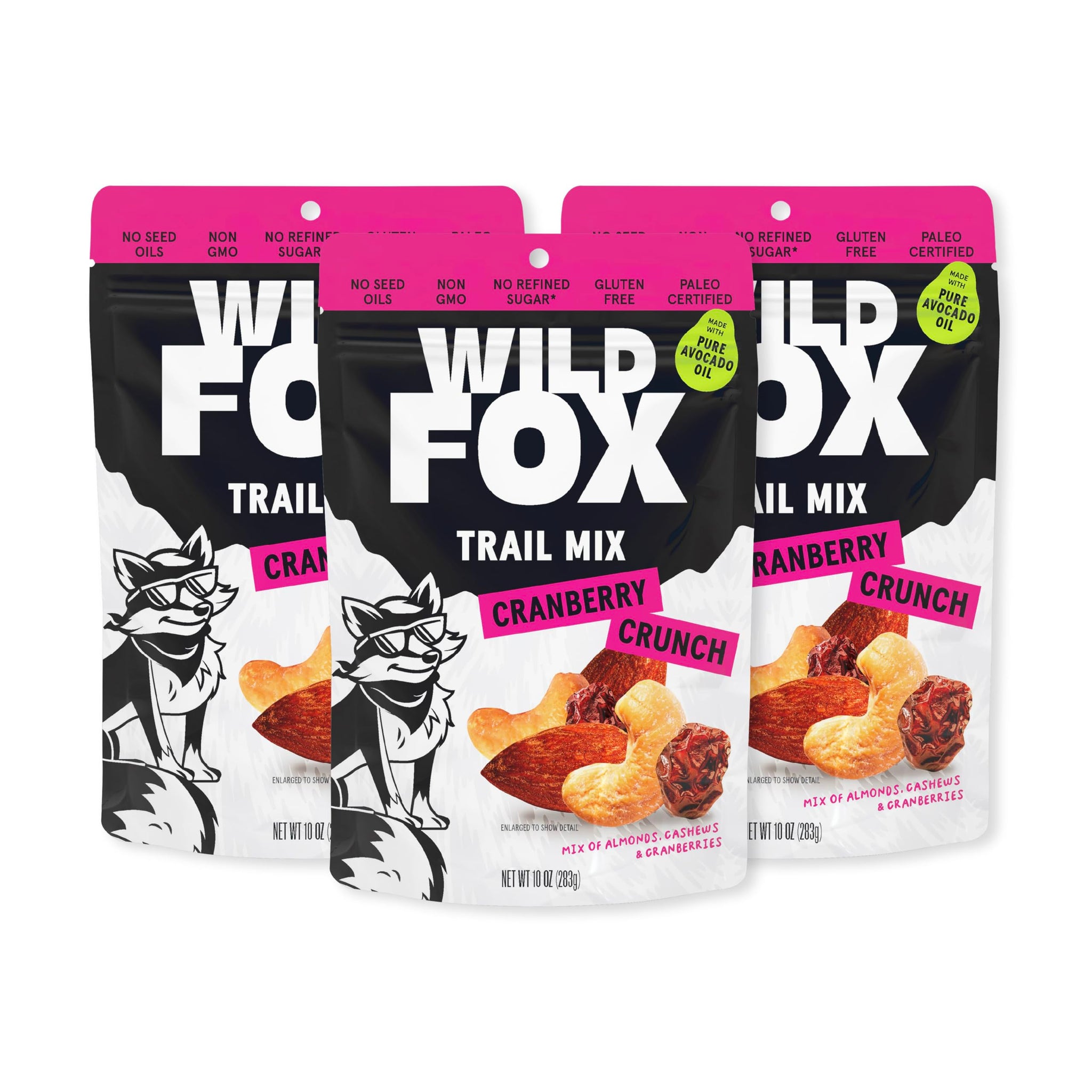 Wild Fox Trail Mix - Healthy Plant-Based Snack Made With Pure Avocado Oil And No Refined Sugar Or Seed Oils Ideal For Vegan Gluten-Free And Paleo