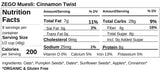 ZEGO Foods Organic Superfood Oatmeal & Muesli, Certified Gluten Free (Cinnamon Twist) 13oz