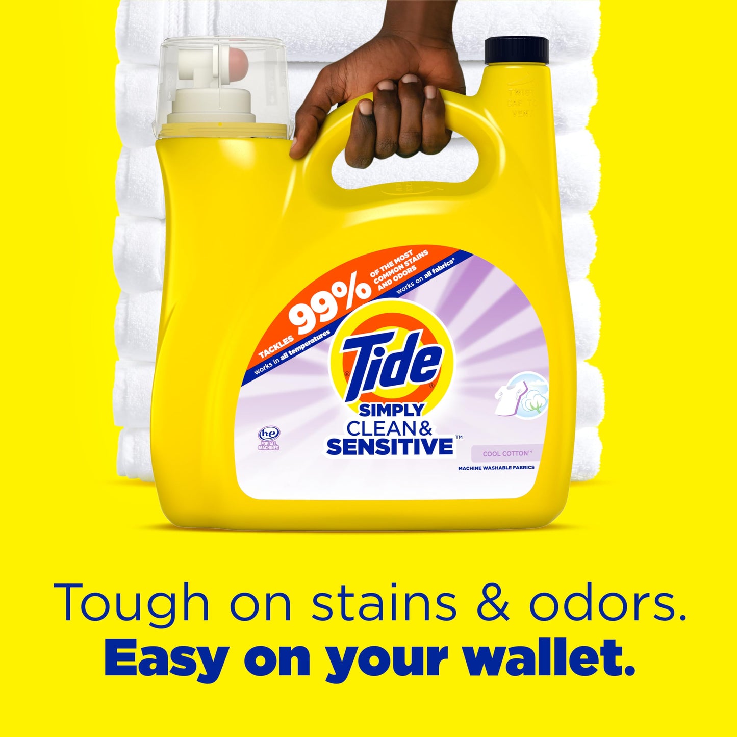 Tide Simply Clean & Sensitive Liquid Laundry Detergent, Cool Cotton Scent, 89 Loads, 117 fl oz