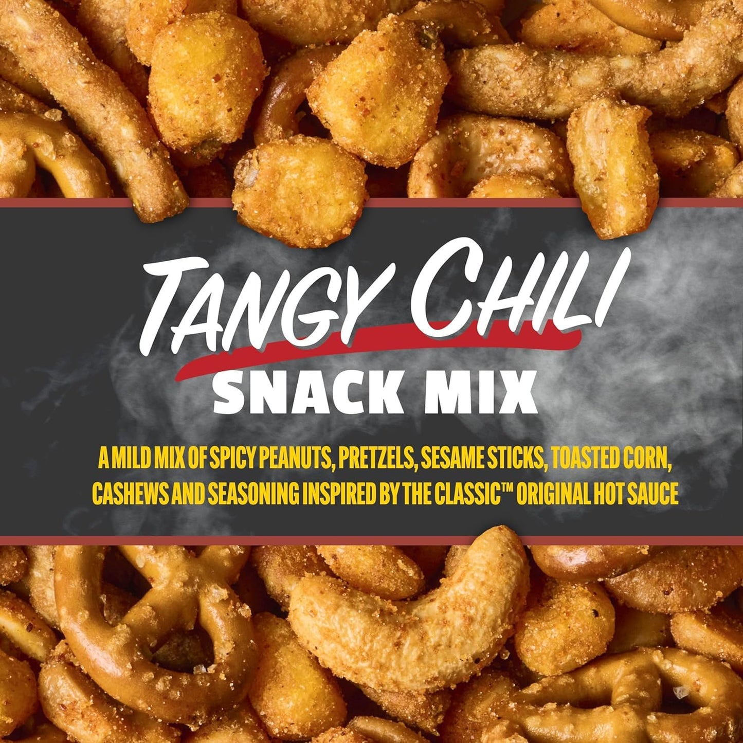 Snak Club x Hot Ones Tangy Chili Snack Mix, Mild Spicy Snacks with Peanuts, Pretzels, Sesame Sticks, Toasted Corn & Cashews, Inspired by Hot Ones Hot