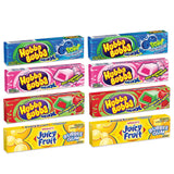 Gum Variety 8 Pack- Including 2 Packs Each of 4 Flavors- Max Strawberry Watermelon, Sour Blue Raspberry, Outrageous Original, and Juicy Fruit Original