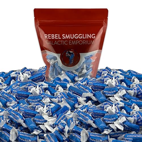 Vanilla Midgees Halloween Candy Fruit Chews Bulk 2lbs bag of Blue Individually Wrapped Candies by Rebel Smuggling Galactic Emporium