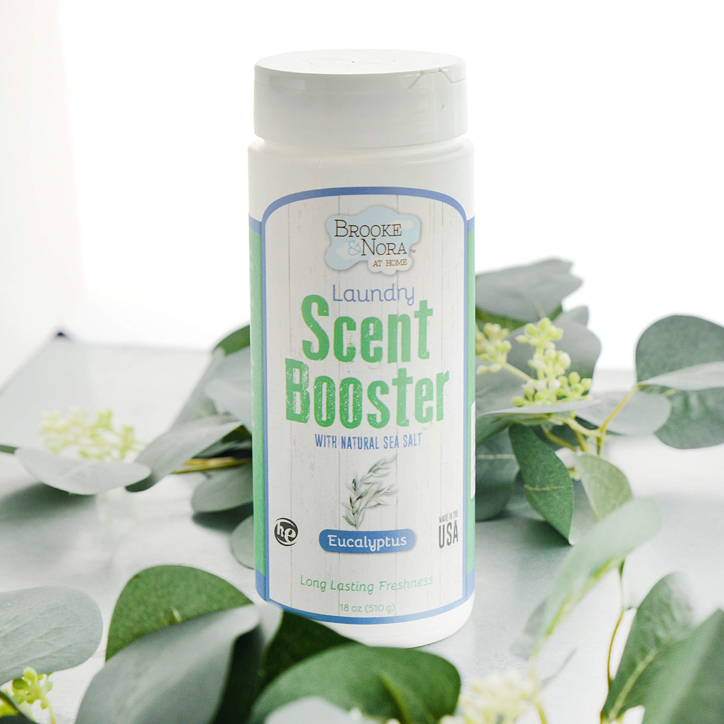 B&N All Natural Brooke & Nora at Home Laundry Scent Booster Made with Natural Sea Salt, Eucalyptus, 18 Ounce