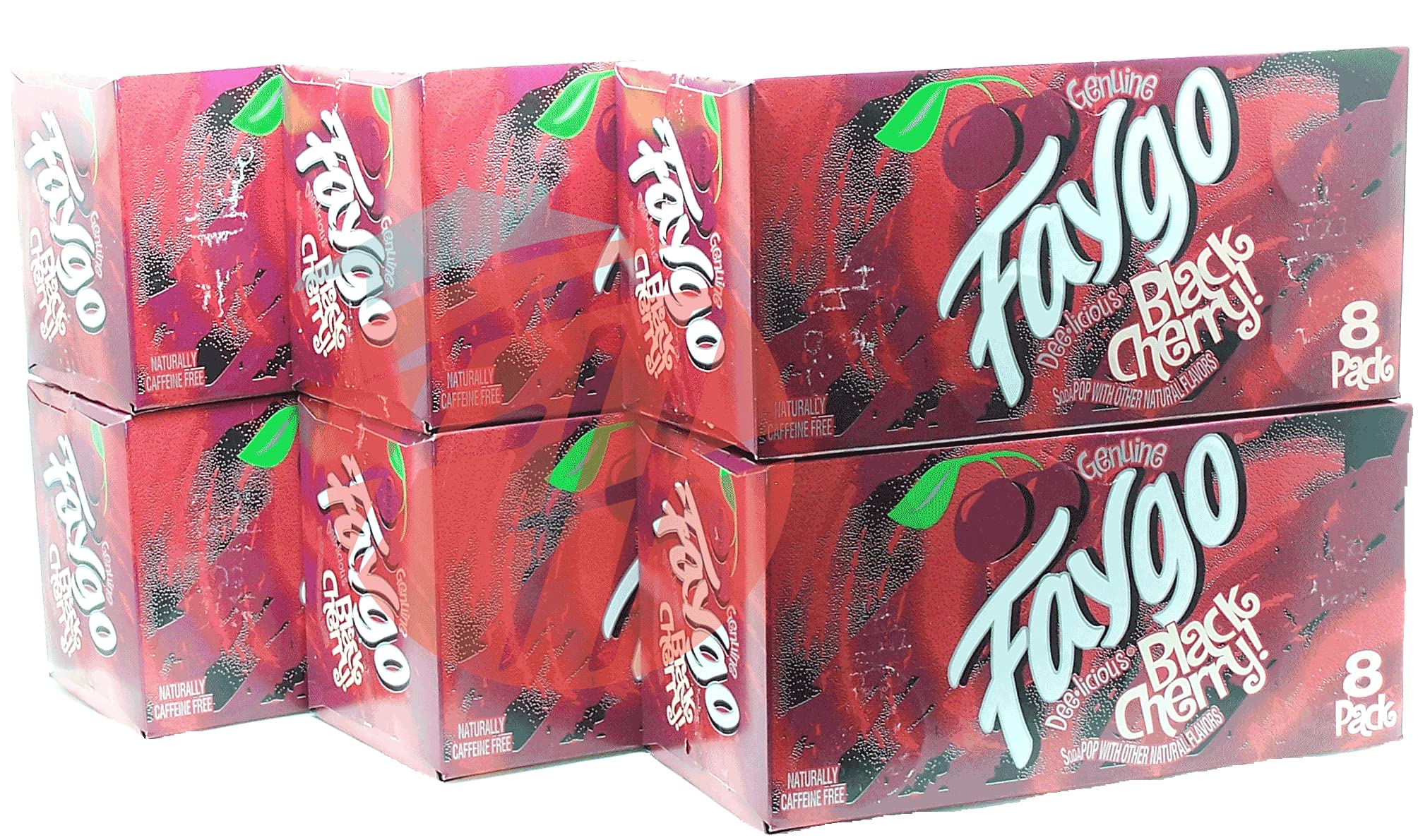 Faygo Black Cherry! flavored soda pop. 8-pack 12-fl. oz. cans in box (1)