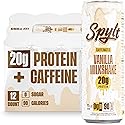 Spylt High Protein Vanilla Milkshake with 60mg Caffeine & 20g Protein - 90 Calories, Ready to Drink, Sugar Free, Lactose Free Milk, Perfect
