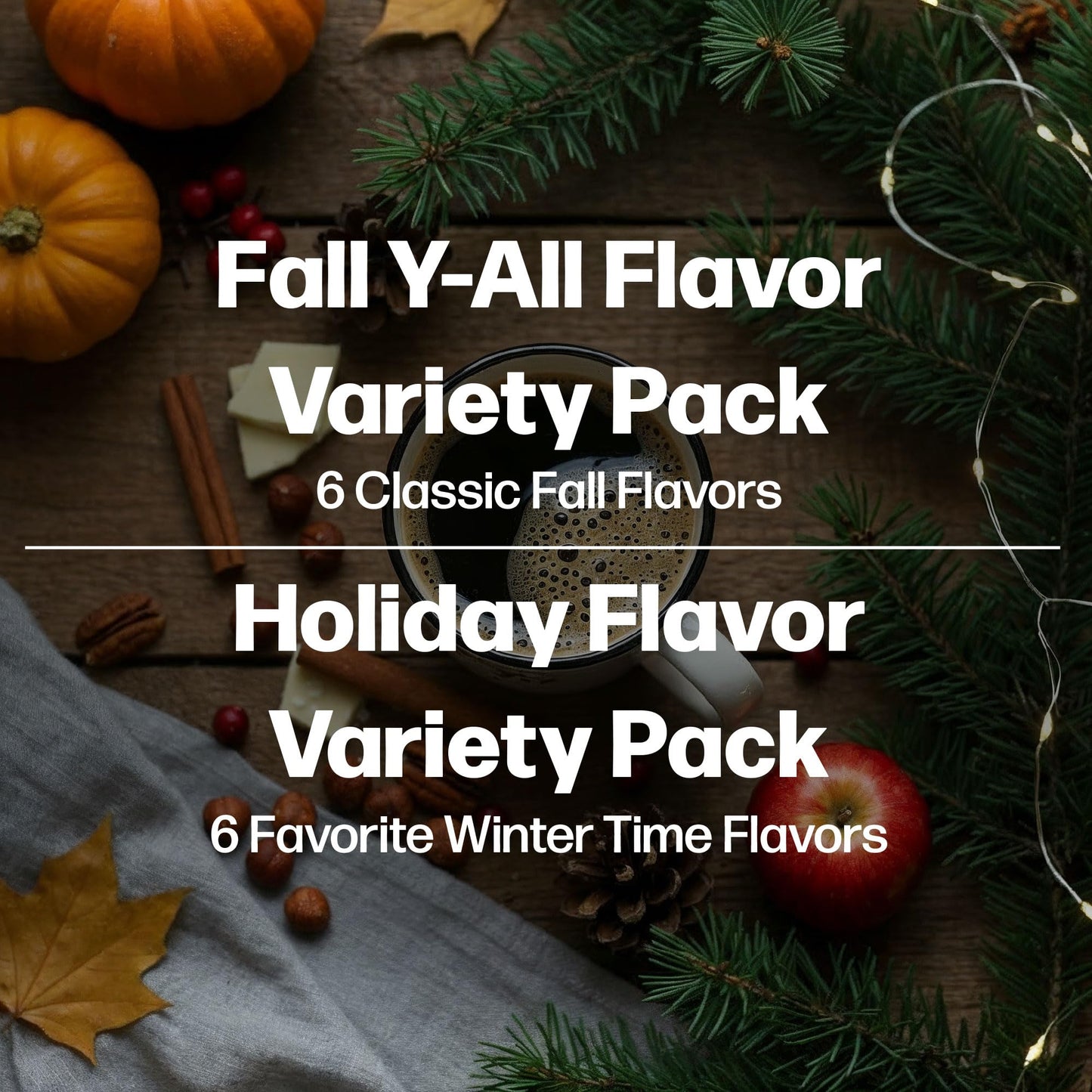 Maud’s Holiday & Fall Flavored Coffee Pods Variety Pack Bundle, 48ct, 11 Assorted Seasonal Flavors, Medium Roast Coffee in Single Serve Pods 100%