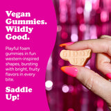 Katjes Wild & Free Foam Fruit Gummy Candy, Wildly Good Sweet Soft & Flavorful Vegan Gummies, Colorful Cowgirl Shapes, No Artificial Dyes or Flavors