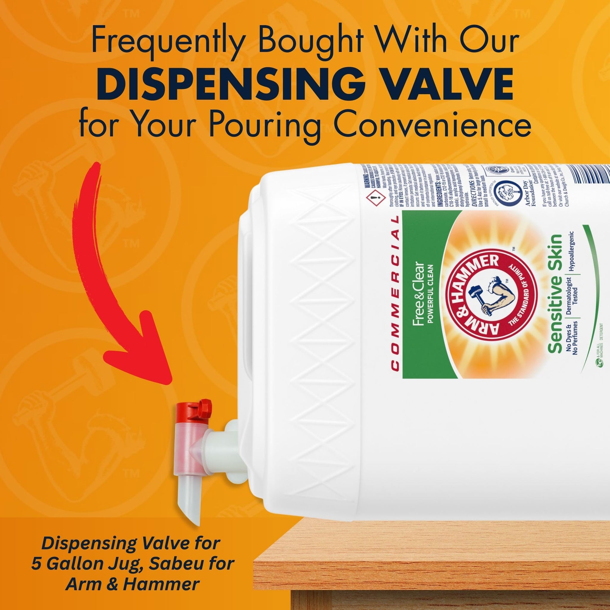 Arm & Hammer Liquid Laundry Detergent Professional, Sensitive Skin, 5 Gallon (Pack of 1) 640 Loads