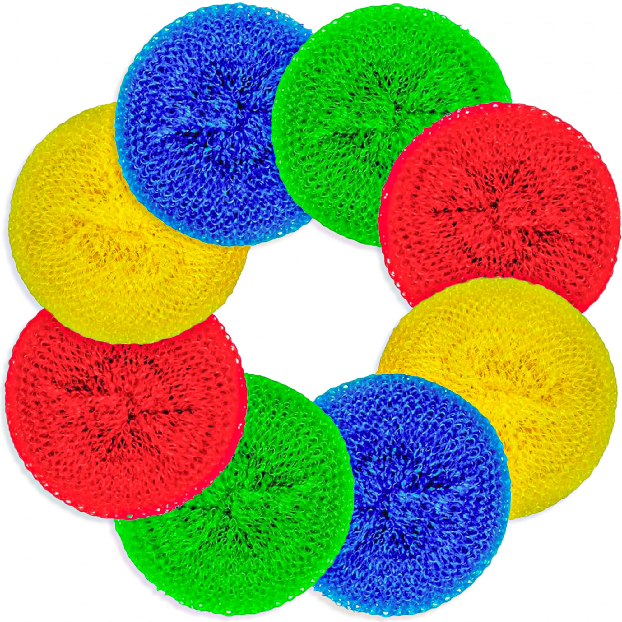 DecorRack 6 Mesh Scourers, Premium Non-Scratch Plastic Scourers, Stain Removing Cleaning Scrubber, for Kitchen Garage Bathroom (Pack of 6)