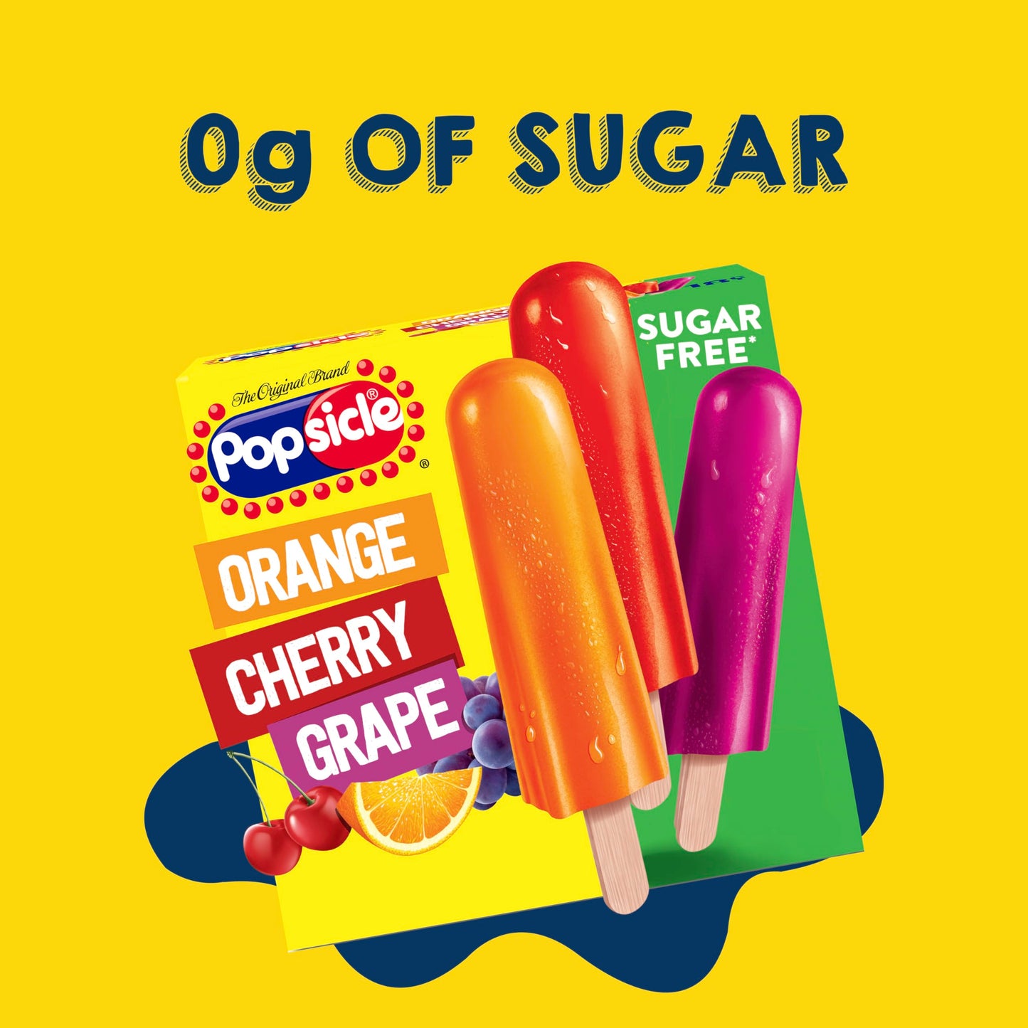 Popsicle Ice Pops Orange Cherry Grape 18 Count For a Frozen Dessert Frozen Ice Pops With only 15 Calories 29.7 oz