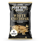 Pork King Good Pork Rinds (Chicharrones) (White Cheddar, 4 Pack)