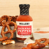Miller's Banana Pepper Habanero Hot Sauce, Sweet Spicy Banana Pepper Sauce - Best Use for Grilled Meats, BBQ Rub, Chicken Wing, Sandwich 9.5 OZ (Pack
