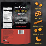 Snak Club x Hot Ones Tangy Chili Snack Mix, Mild Spicy Snacks with Peanuts, Pretzels, Sesame Sticks, Toasted Corn & Cashews, Inspired by Hot Ones Hot