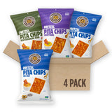PRETZELIZED Snacks Pretzel Pita Chips Variety Pack (Pack of 4) 2 Sea Salt, 1 Everything, 1 Mediterranean MultiPack